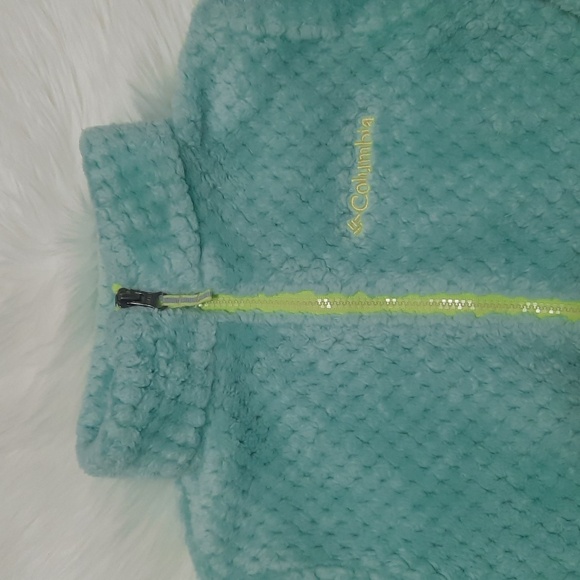 Turquoise Columbia Fleece Jacket - Girls size 7-8 - Picture 3 of 8